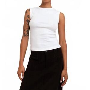 NEW PAPER LABEL lydia sleeveless tank in bright white